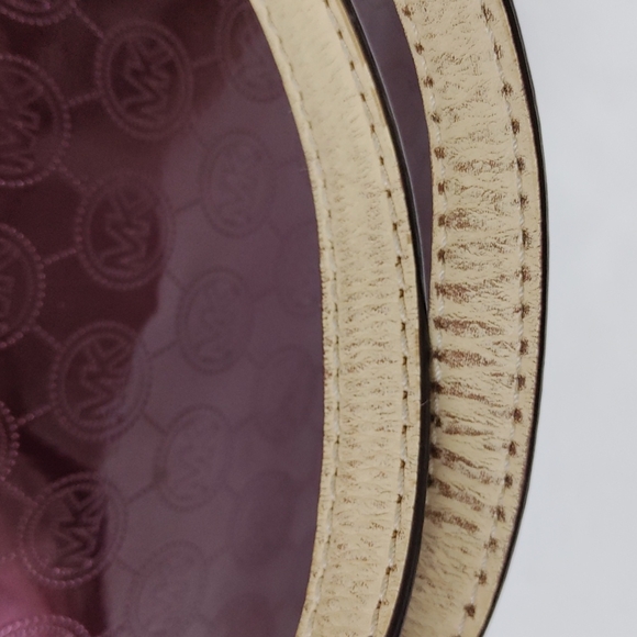 Michael Kors Jet Set East West Signature Bordeaux Patent Leather Metallic Tote - Picture 14 of 17